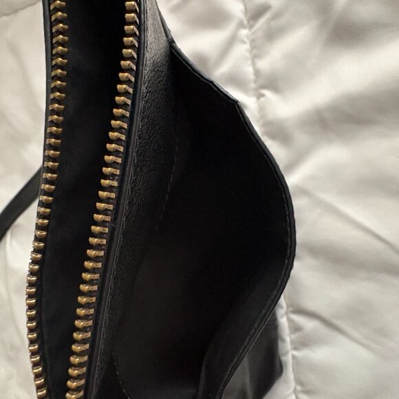 Fossil Jori Black Leather Purse Small Crossbody Gold Toned Hardware - Picture 9 of 13